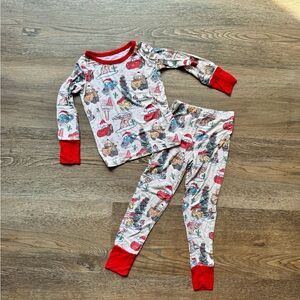 Bamboo Cars Christmas Themed Pajama Set, 2T